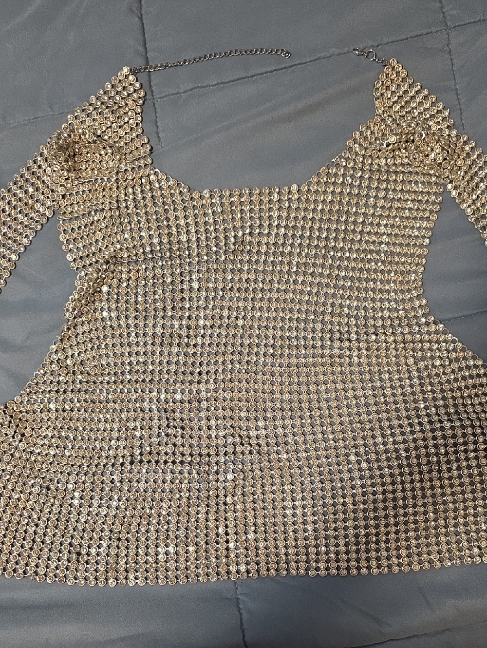 Chain Link Open Back Crop Top